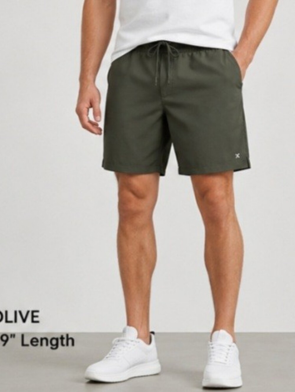 Xersion Mens Athletic Shorts Sz L Drawstring Olive Green Quick Dry Lightweight